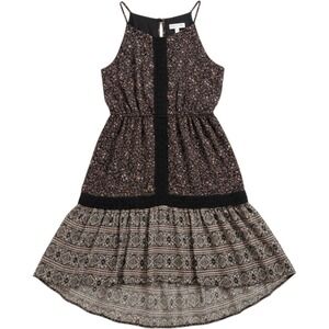 Knox Rose Womens XL Boho‎ Paisley Floral Sleeveless High Low Dress Gothic Hippie
